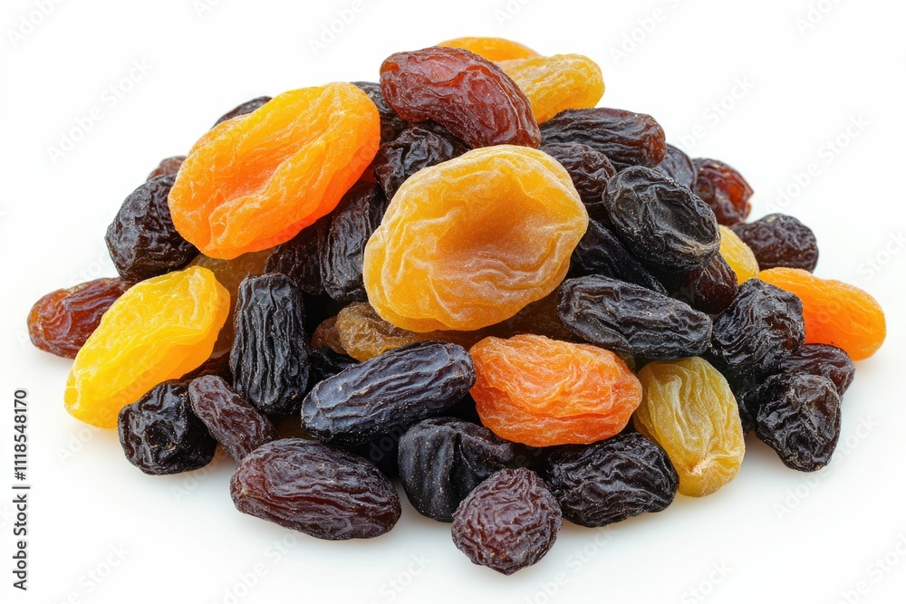 Exquisite Composition of Dried Fruits on White Background Exquisite Composition of Dried Fruits on White Background