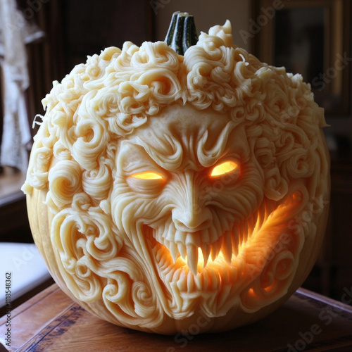 Carved Pumpkin Isolated photo