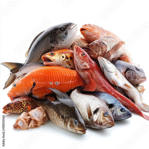 Pile Of Fish Isolated