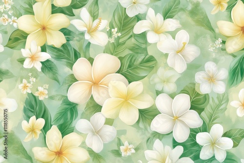 Tranquil Bloom Floral Watercolor Pattern