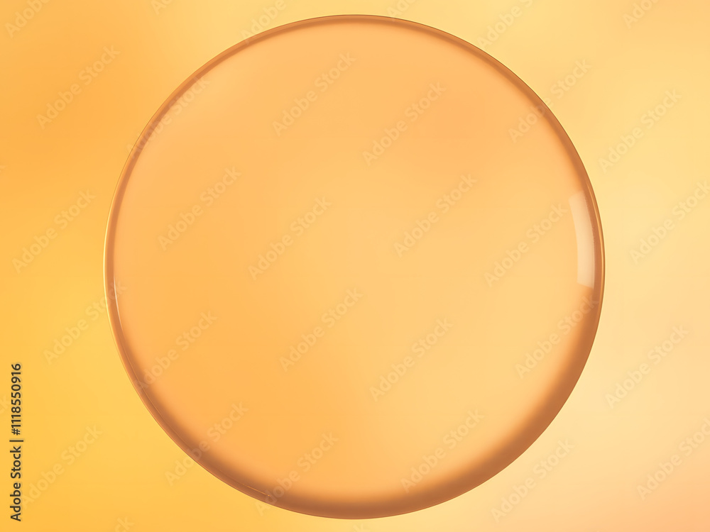 Circular frosted glass shape with glowing edges, layered on a warm gradient of yellow and peach Circular frosted glass shape with glowing edges, layered on a warm gradient of yellow and peach