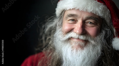 Photo of Smiling Senior Man in Santa Hat