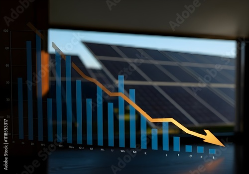 Graph on solar panel price changes and market trends
