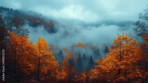 Fototapeta Naklejka Na Ścianę i Meble -  Moody Autumn atmospheric fall colors and settings