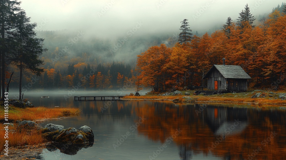 Obraz premium Moody Autumn atmospheric fall colors and settings
