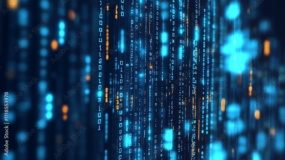 A digital lines of glowing colorful code. Lots of numbers and symbols. A digital lines of glowing colorful code. Lots of numbers and symbols.