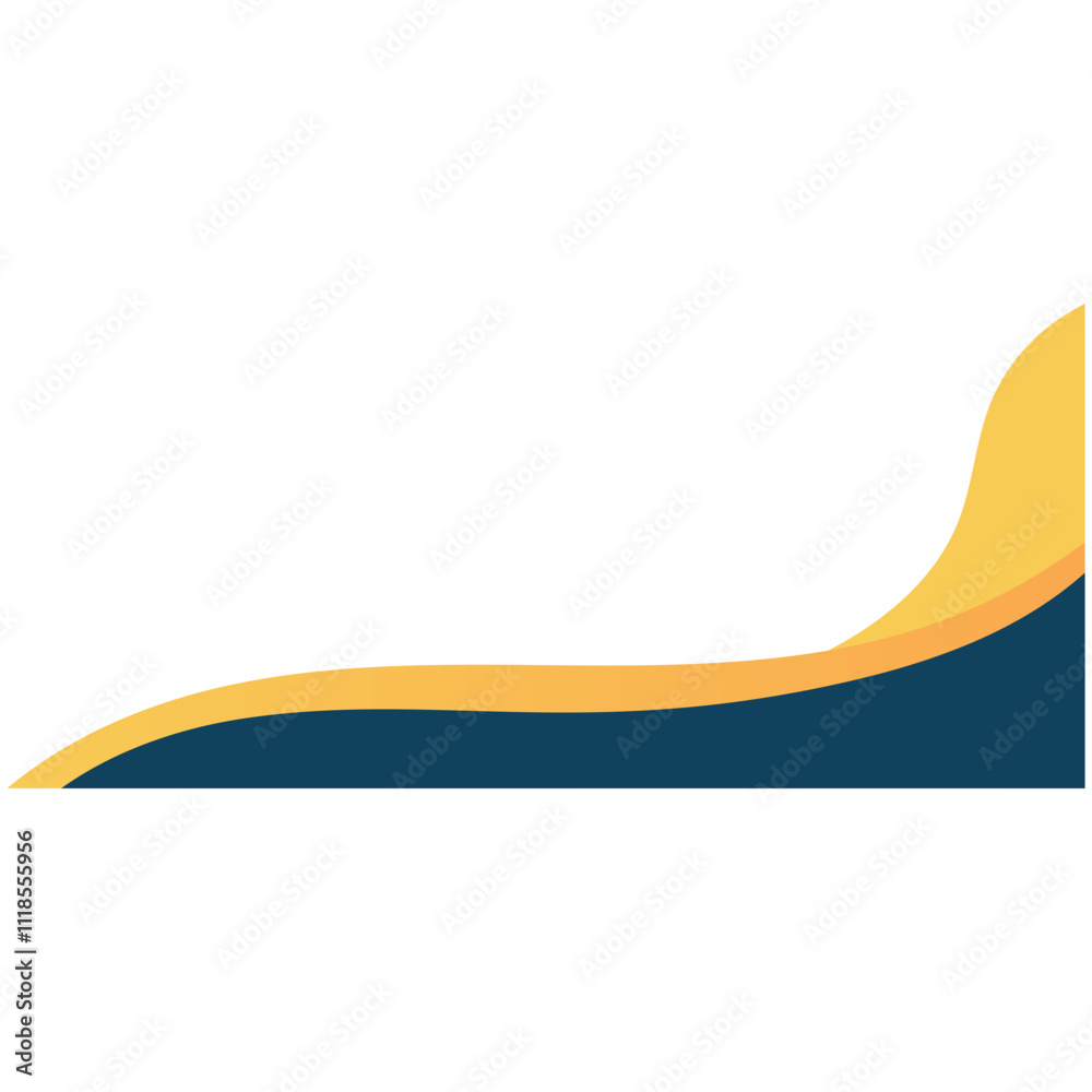 Wave Footer Shape. Abstract web banners set in wavy shape styles.