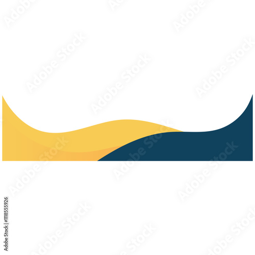 Wave Footer Shape. Abstract web banners set in wavy shape styles.
