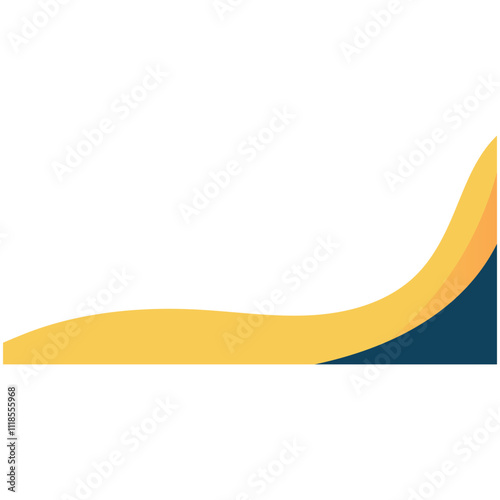 Wave Footer Shape. Abstract web banners set in wavy shape styles.