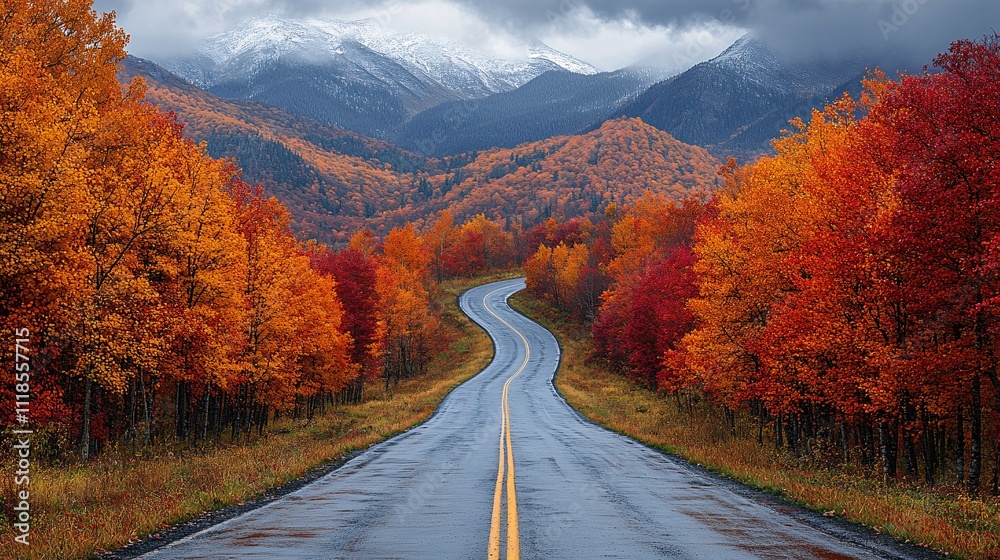 Naklejka premium Autumn picturesque fall foliage and landscapes