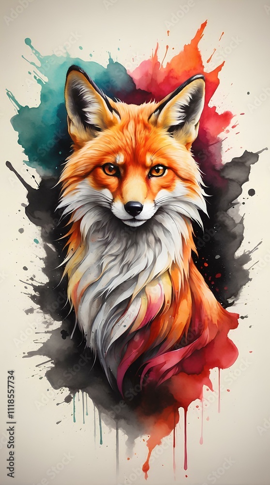 Obraz premium red fox cartoon