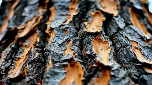 a tree with black bark photo