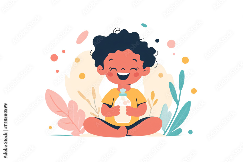 a cartoon of a baby holding a bottle a cartoon of a baby holding a bottle