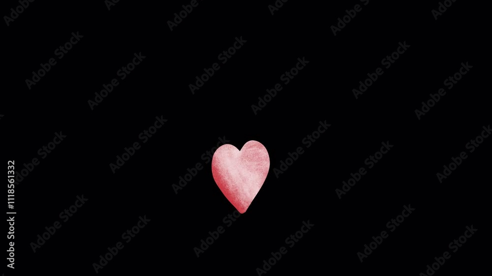 Animation of heart beat in watercolor technique . Video clip with alpha channel. Animation of heart beat in watercolor technique . Video clip with alpha channel.