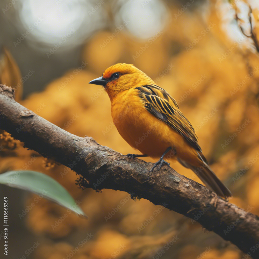 Obraz premium Yellow Bird Closeup