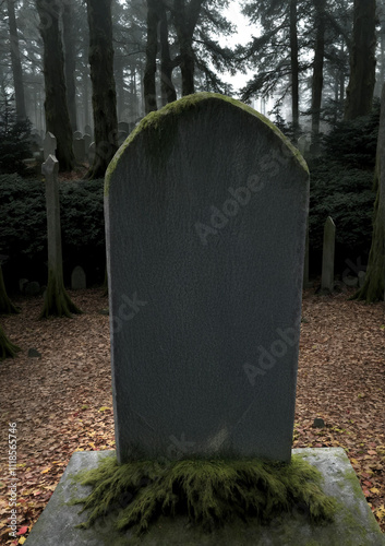 cemetery in the woods with an unmarked grave