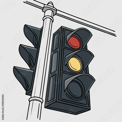 Clipart of the T-shaped vertical signal board with three separat — Vector
