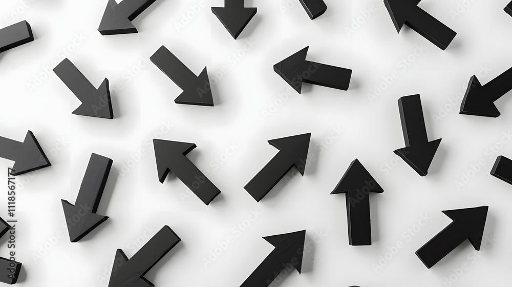 guidance and choice illustrated by assorted black arrows pointing in various directions. generative ai guidance and choice illustrated by assorted black arrows pointing in various directions. generative ai