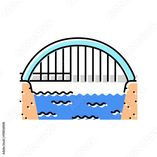 bowstring bridge color icon vector. bowstring bridge sign. isolated symbol illustration