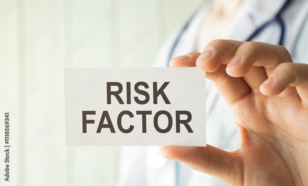Risk Factor card in hands of Medical Doctor