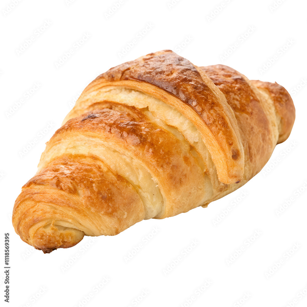 Golden Brown Croissant isolated on transparent background cutout, Png, Cutout Golden Brown Croissant isolated on transparent background cutout, Png, Cutout