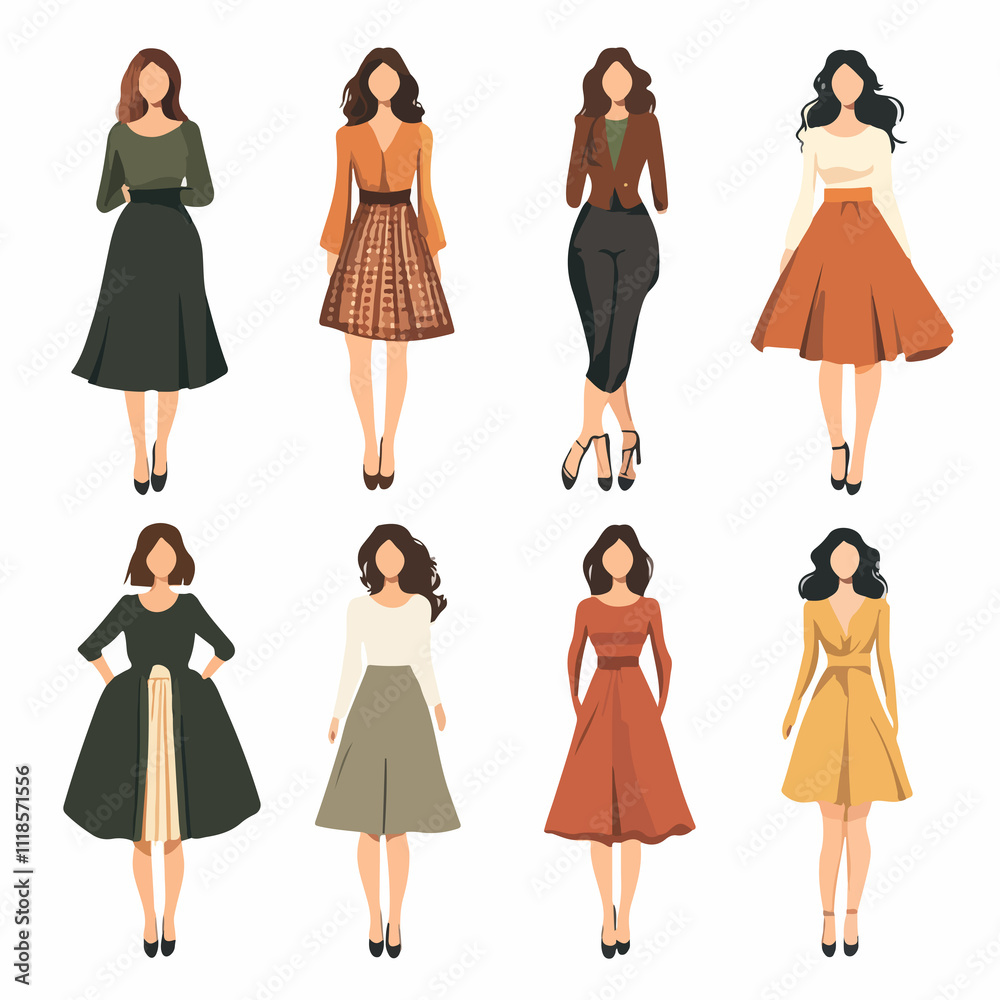Stylish Woman in Trendy Apparel and Modern Hairstyle Stylish Woman in Trendy Apparel and Modern Hairstyle