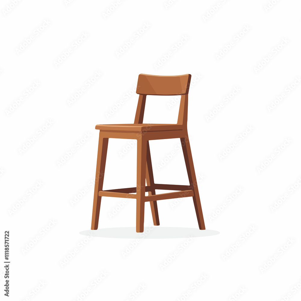 Classic Wooden Chair Vector Icon for Kitchen Design