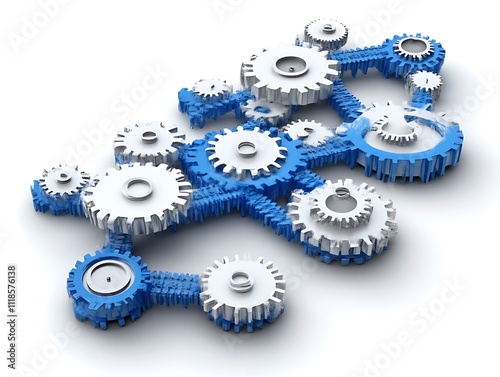 Interconnected gears demonstrate complex system teamwork