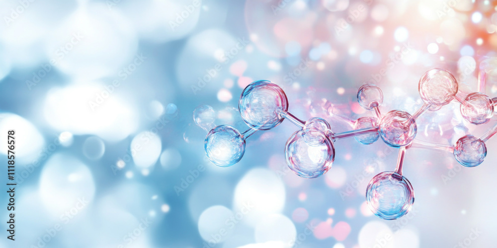 Abstract molecular structure with transparent molecules, concept of science background Abstract molecular structure with transparent molecules, concept of science background