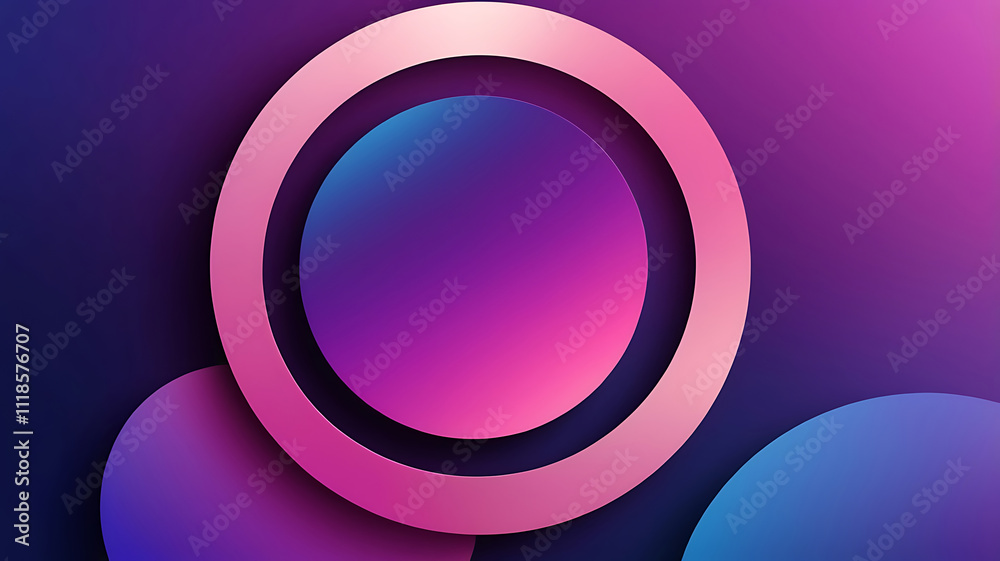 Modern abstract background with purple, pink and blue color gradient with smooth circle shape Illustration design.