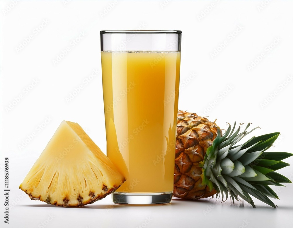 glass of pineapple juice isolated on white background glass of pineapple juice isolated on white background