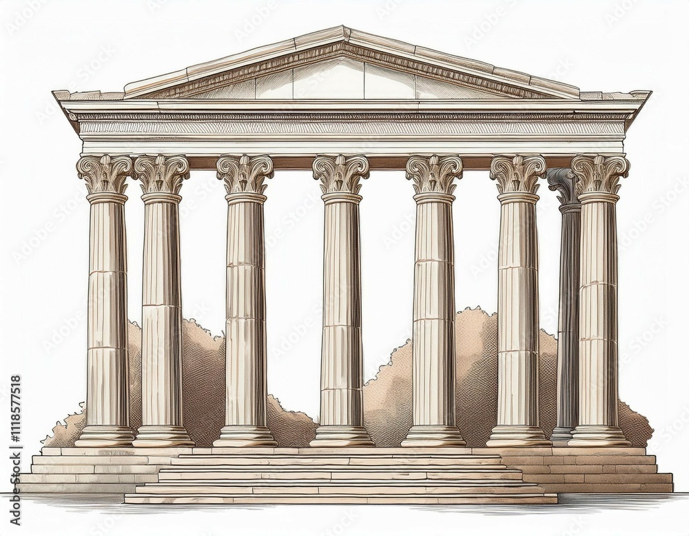 Obraz premium greek columns on white background