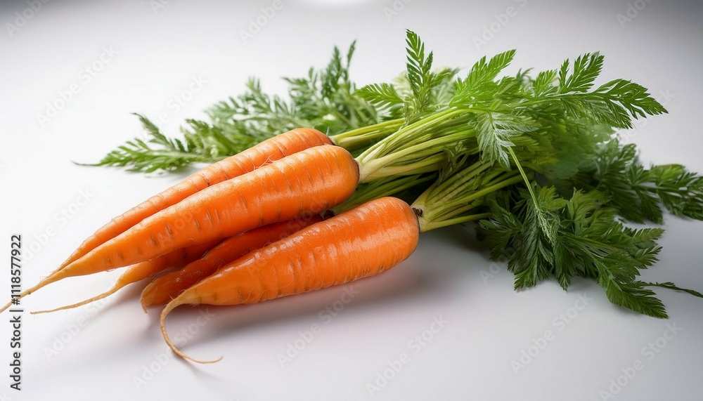 raw fresh carrots on white background for clean presentation raw fresh carrots on white background for clean presentation