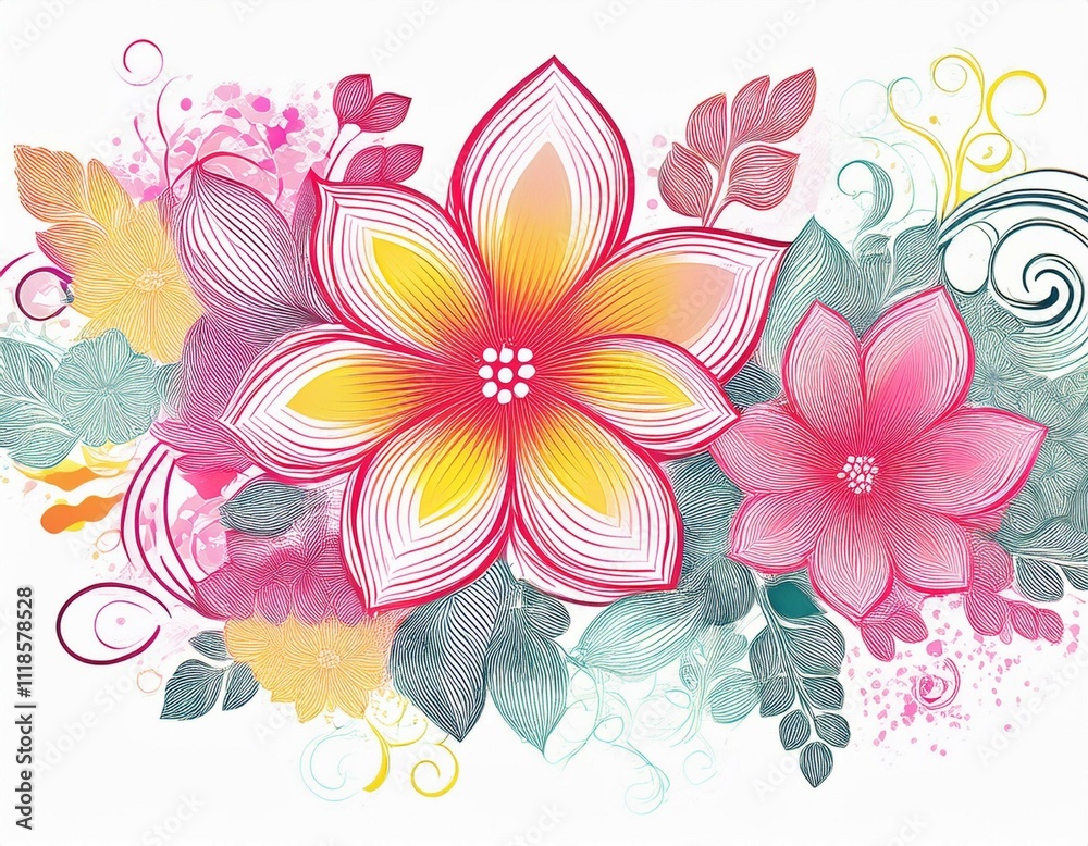 Obraz premium abstract floral isolated on white background