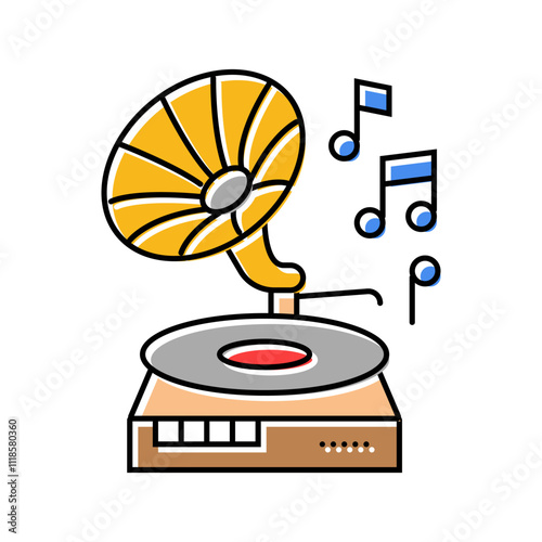 music elderly leisure color icon vector. music elderly leisure sign. isolated symbol illustration