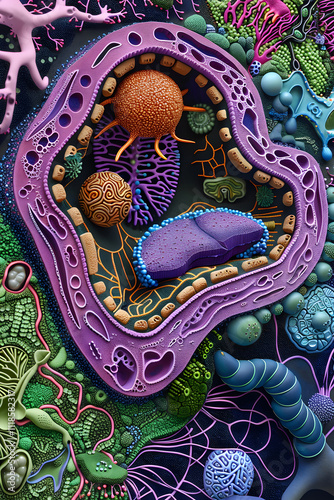 A High-Definition Illustration of a Detailed Plant Cell Structure for Study Aid in Biology. photo