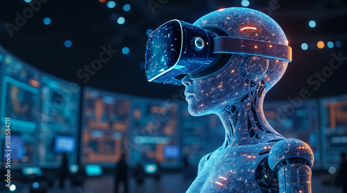 immersion in the world of virtual reality, human interaction with digital technologies and the potential of VR for entertainment, education and business.