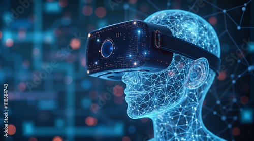 immersion in the world of virtual reality, human interaction with digital technologies and the potential of VR for entertainment, education and business.