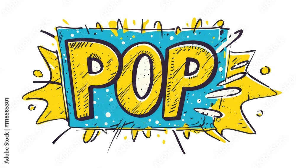 Fototapeta premium Colorful comic book style explosion with pop text