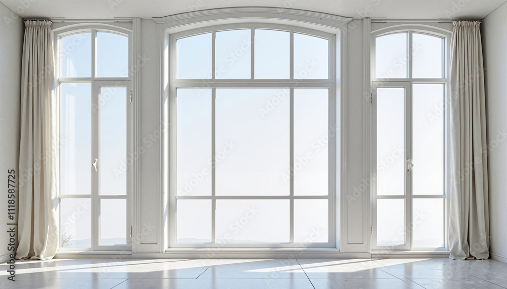 Bright Empty Room with Large Windows Bright Empty Room with Large Windows
