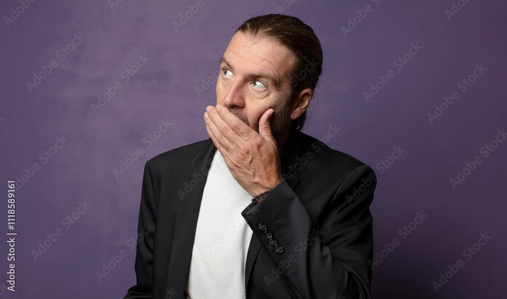 covering mouth with hands with a shocked, surprised expression, keeping a secret or saying oops covering mouth with hands with a shocked, surprised expression, keeping a secret or saying oops