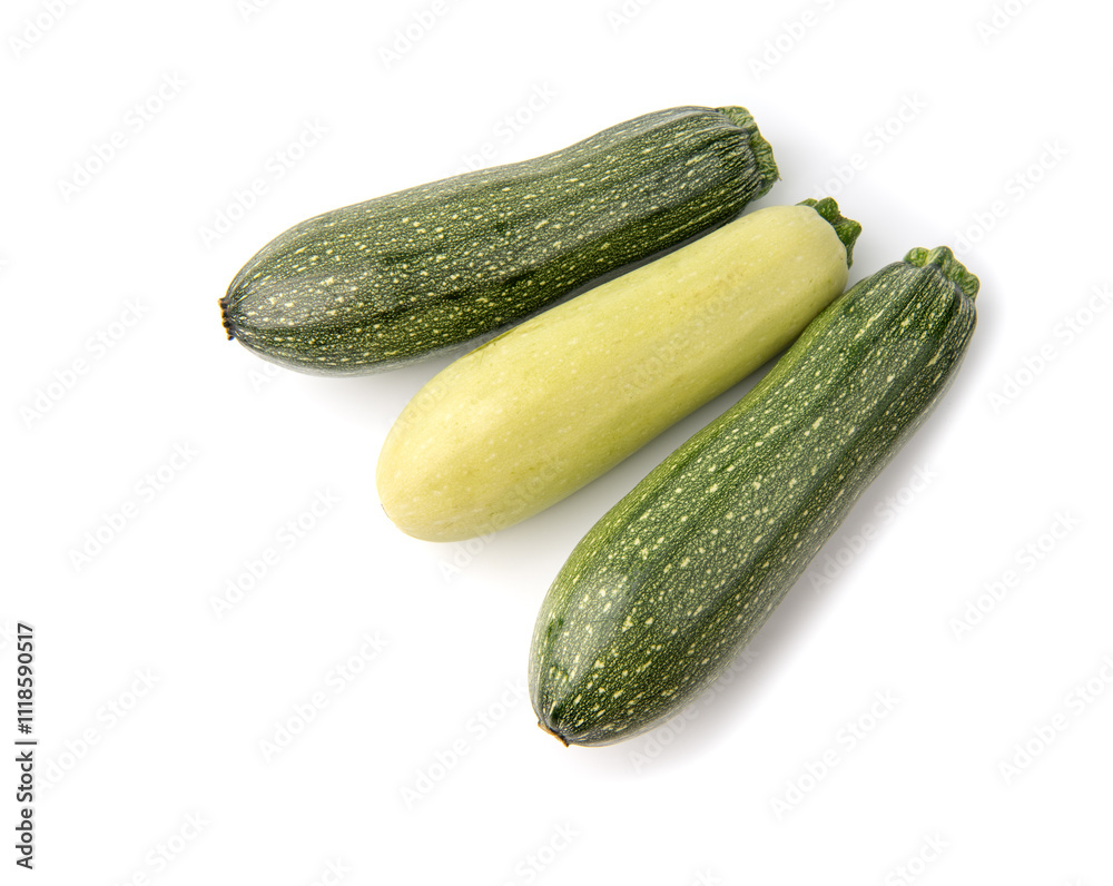 green zucchini vegetables isolated on white. green zucchini vegetables isolated on white.