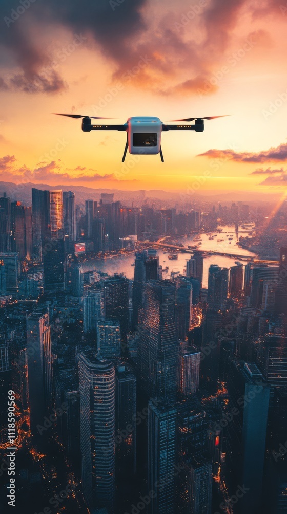 Drone Delivery in the City of Lights: A drone soars through a breathtaking cityscape, capturing the vibrant energy and technological advancements shaping modern urban life. Drone Delivery in the City of Lights: A drone soars through a breathtaking cityscape, capturing the vibrant energy and technological advancements shaping modern urban life.