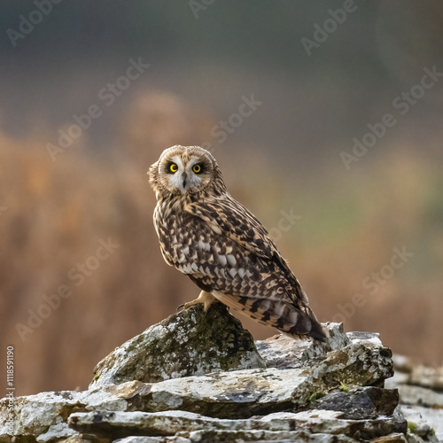 Short-Eared Owl perching