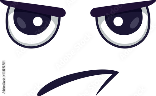 Cartoon face with frowning mouth and eyebrows showing an angry expression, creating a simple yet impactful visual representation of negative emotions
