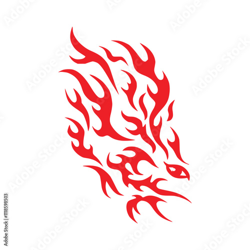 Classic Japanese tribal Illustration Tattoo Isolated