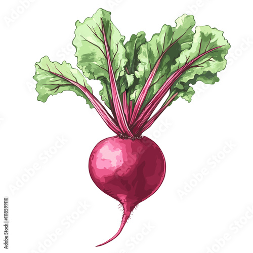 Watercolor beets on a white background. Beetroot isolated for print and design. Beet vegetables and beet vegetable for packaging design, products
