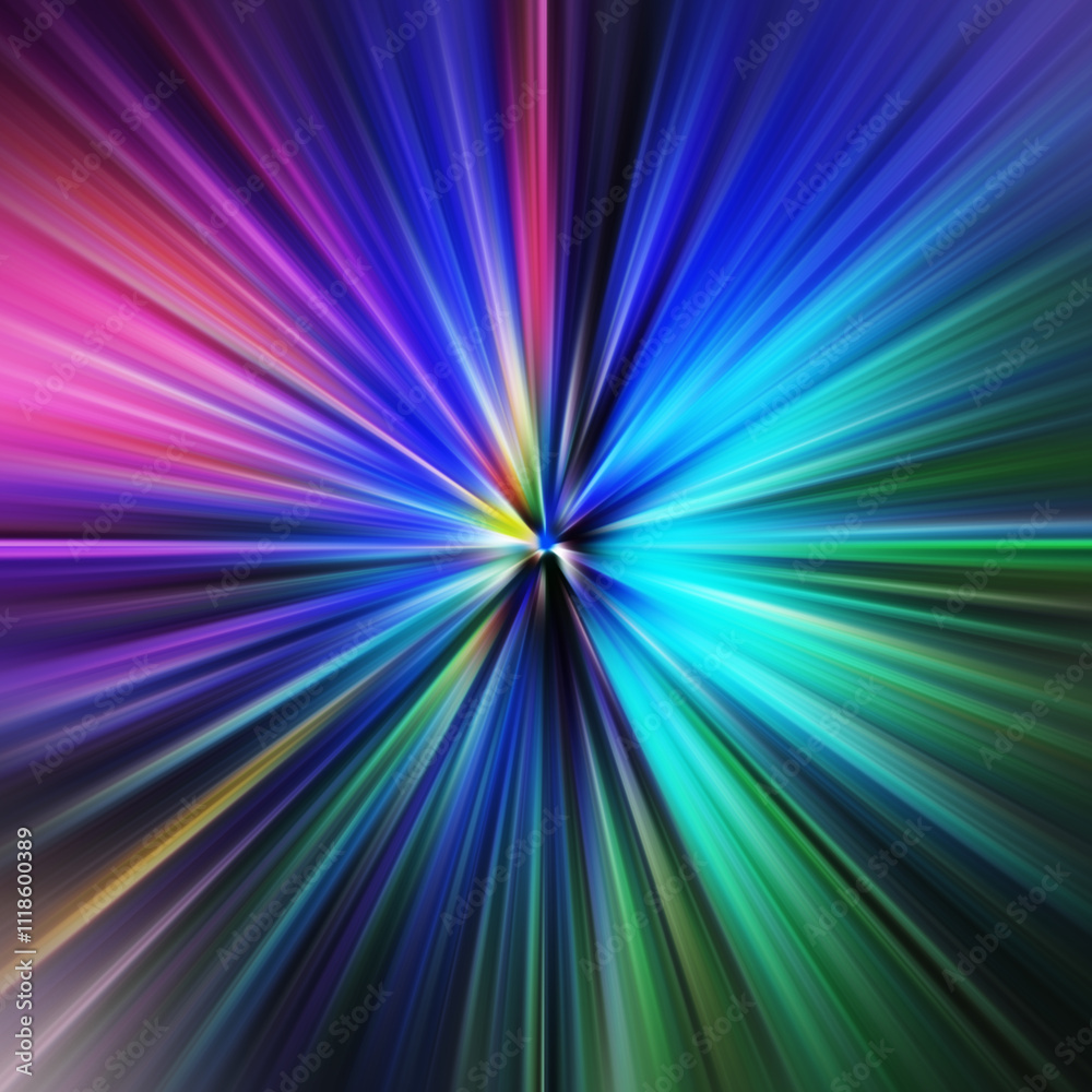 Fototapeta premium Colorful zoom motion effect. Abstract background. Color lines. Colored texture backdrop and banner. Multi color gradient pattern and textured wallpaper.