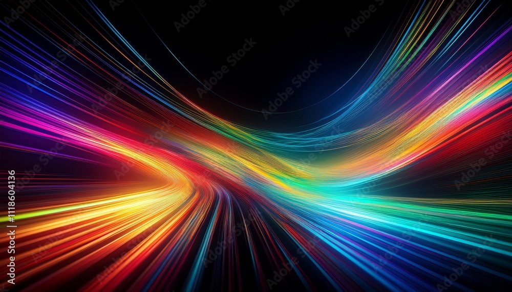 black background with blurry rainbow prismatic light streaks in the foreground black background with blurry rainbow prismatic light streaks in the foreground