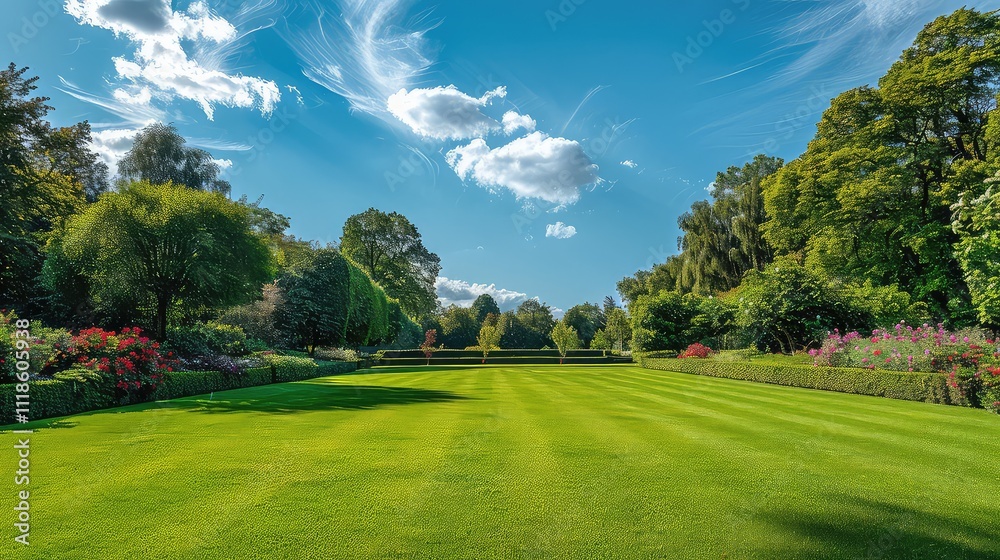 beautiful park with robust trees with a beautiful blue sky with clouds and a green meadow in high resolution and quality beautiful park with robust trees with a beautiful blue sky with clouds and a green meadow in high resolution and quality